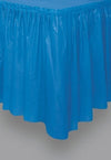 Jupe de table bleue en plastique adhésive