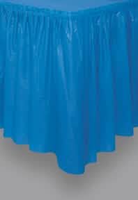 Jupe de table bleue en plastique adhésive