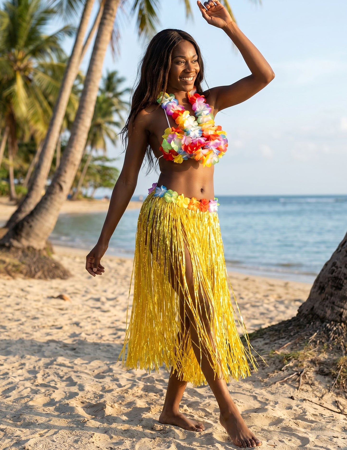 Hawaiianischer lange Rock in gelb