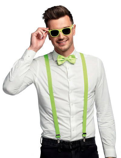 3-teiliges Accessoire-Set in fluoreszierendem Grün, UV-aktiviert