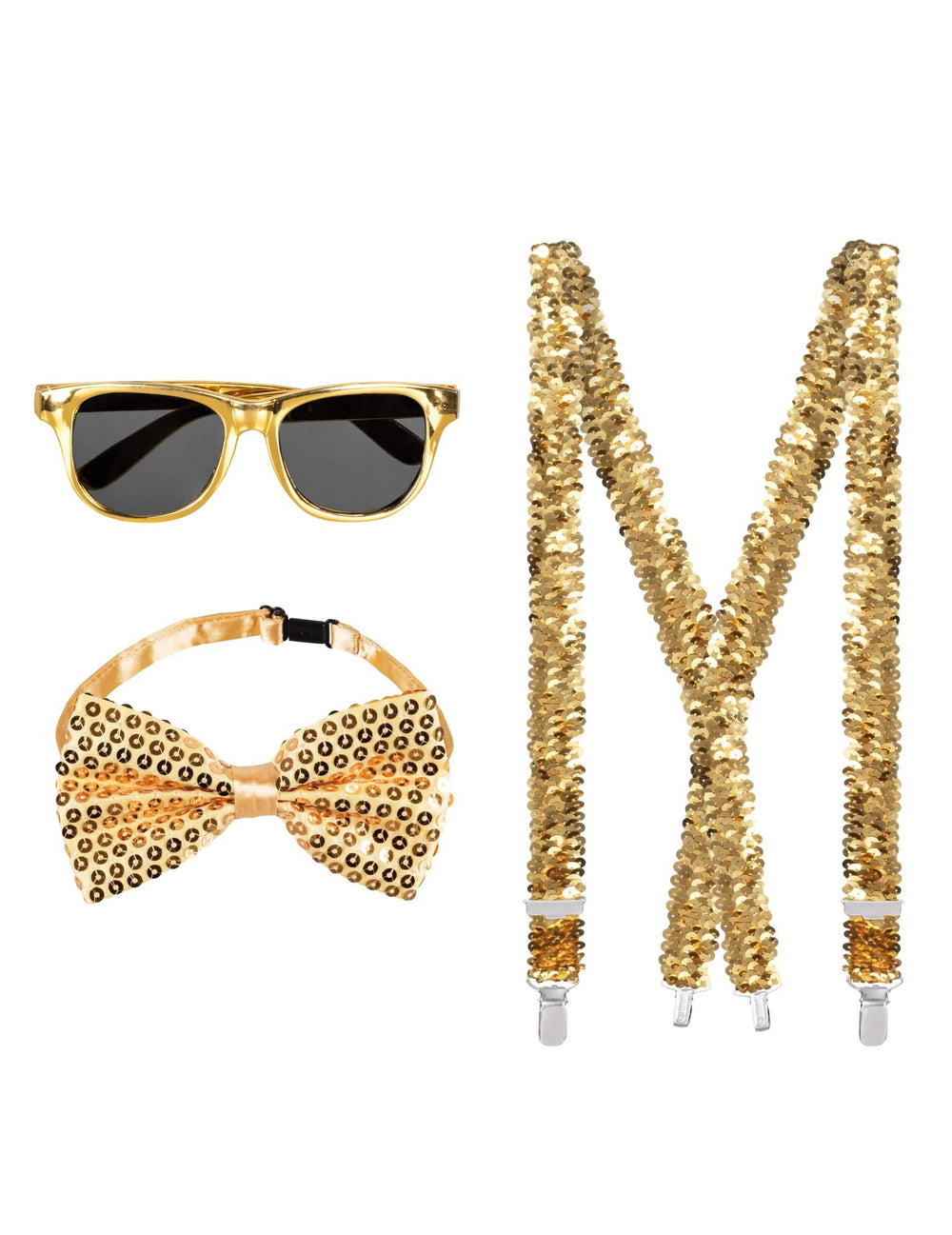 Vue d'ensemble du kit accessoires à sequins dorés