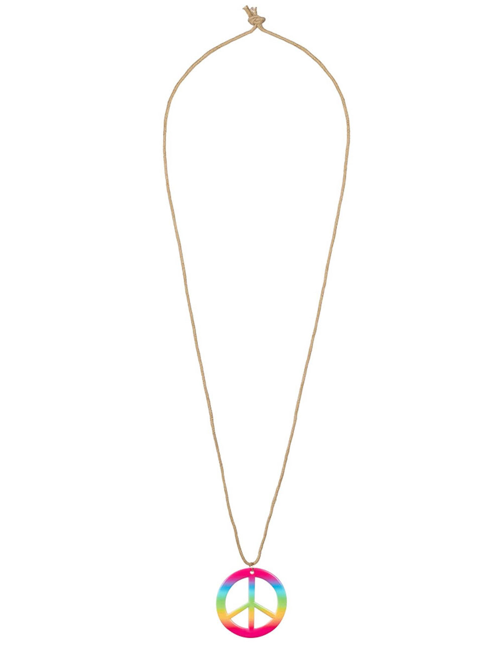 Collier peace and love arc-en-ciel du kit accessoires hippie deluxe