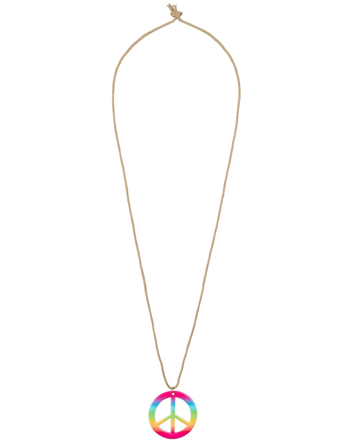 Collier peace and love arc-en-ciel du kit accessoires hippie deluxe