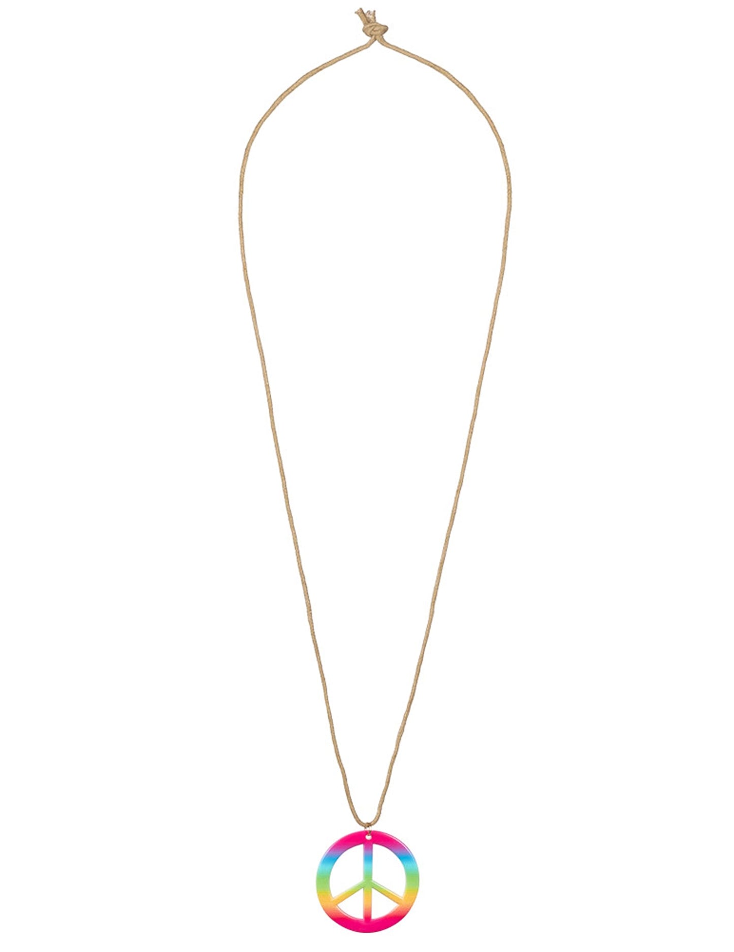 Collier peace and love arc-en-ciel du kit accessoires hippie deluxe