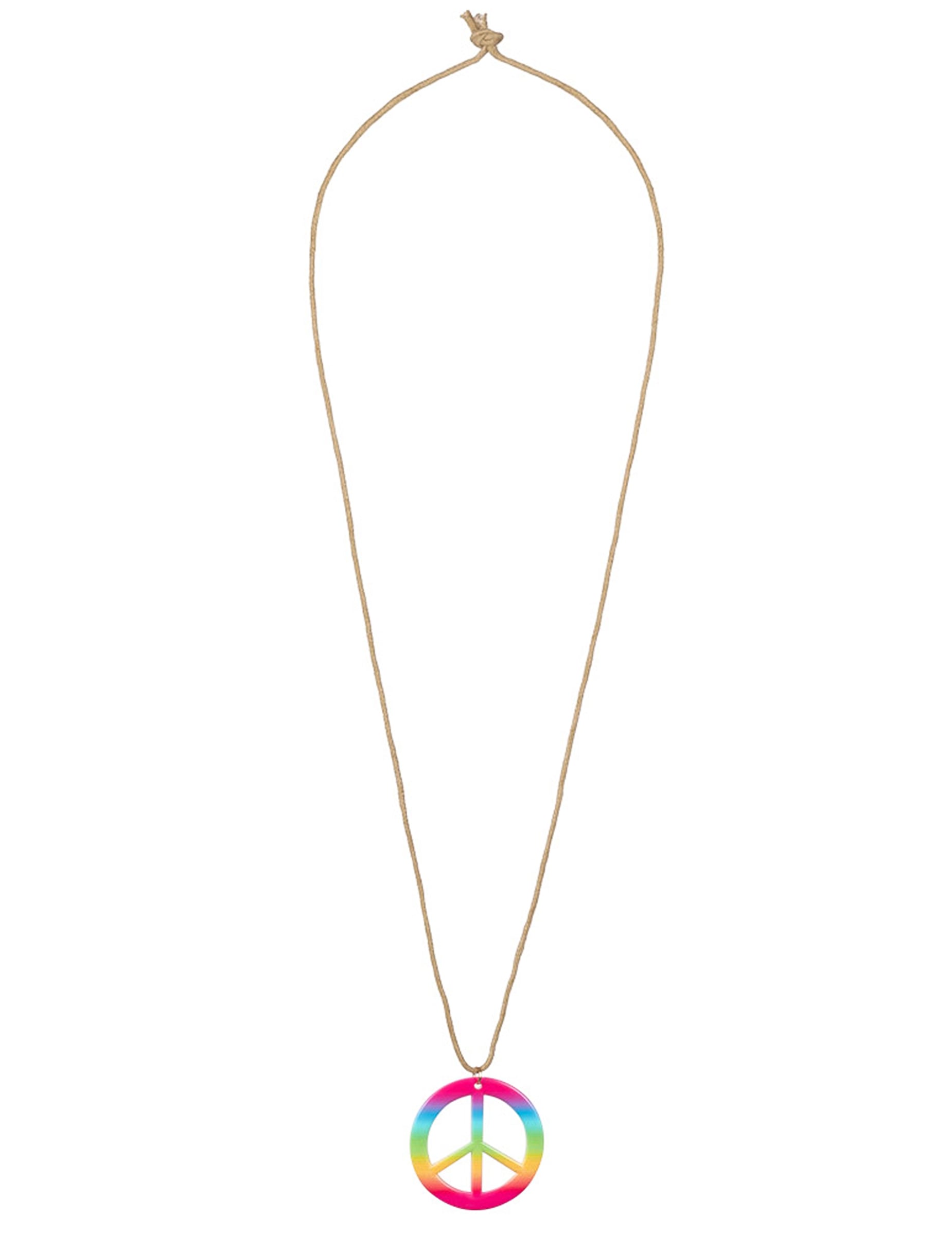 Collier peace and love arc-en-ciel du kit accessoires hippie deluxe