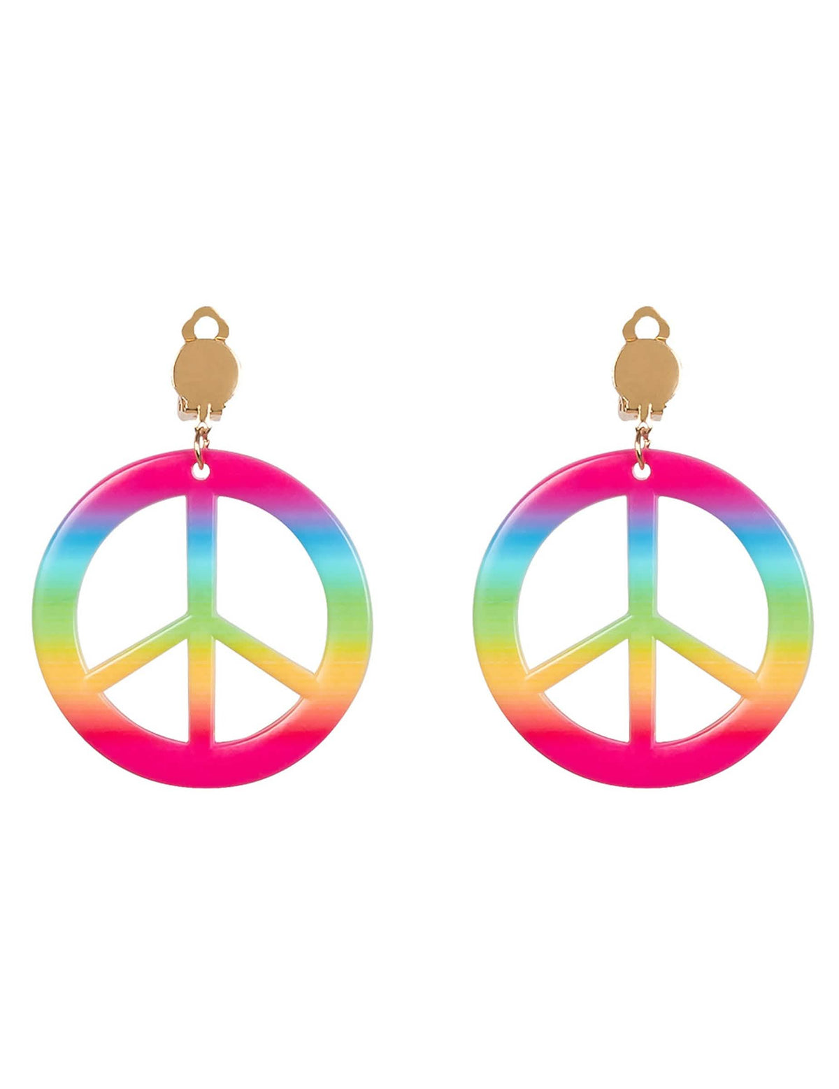 Boucles d'oreilles peace and love du kit accessoires hippie deluxe