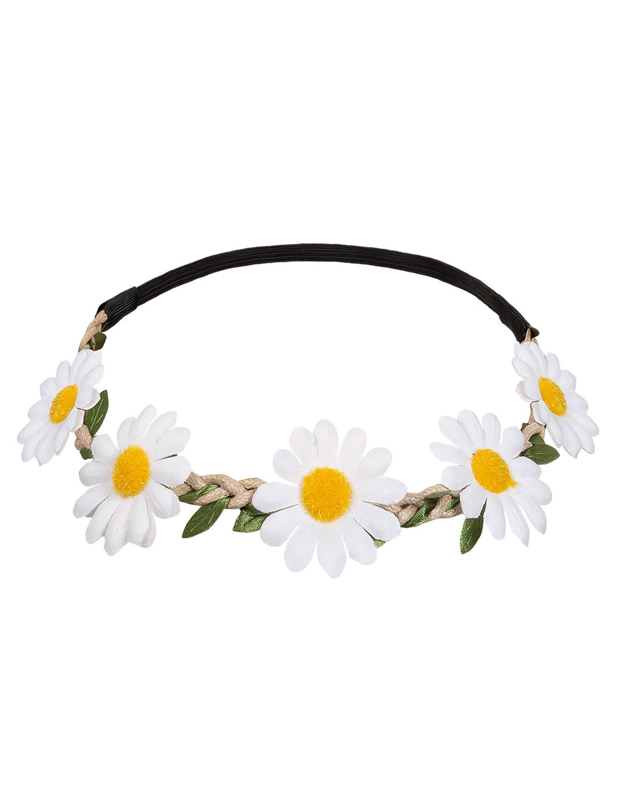 Couronne de fleurs marguerites du kit accessoires hippie deluxe