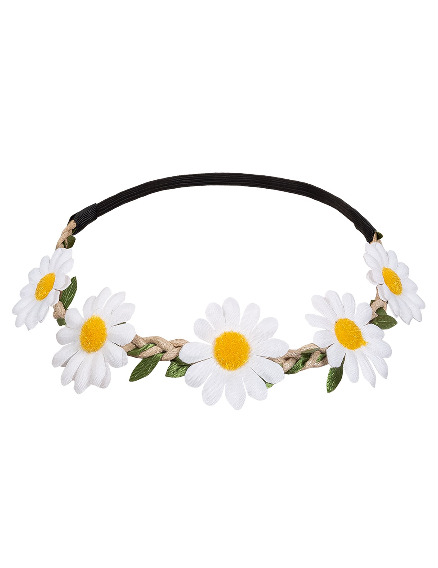 Couronne de fleurs marguerites du kit accessoires hippie deluxe
