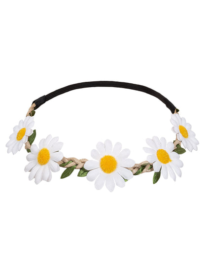Couronne de fleurs marguerites du kit accessoires hippie deluxe