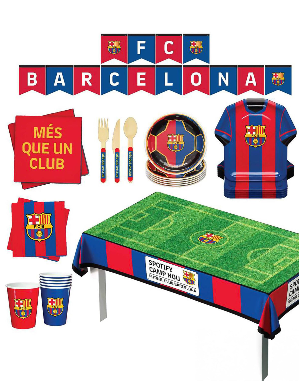 Geburtstags-Set FC Barcelona 44-teilig - FuÃŸball-Deko
