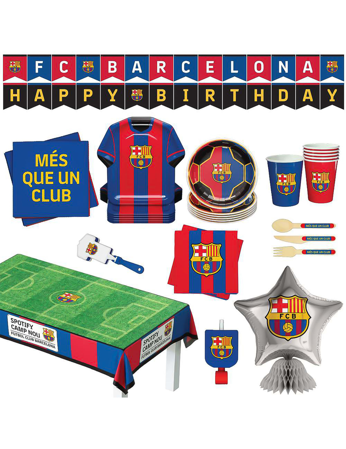 Party-Set FC Barcelona 75-teilig Fußball