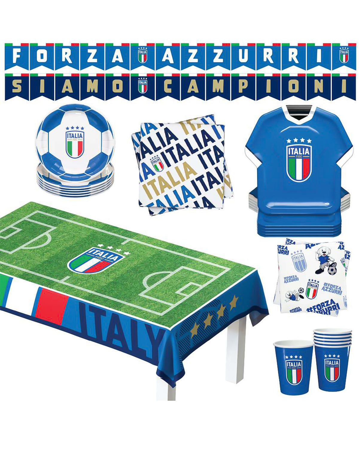 Party-Set Italienische FuÃŸballnationalmannschaft 44-tlg.