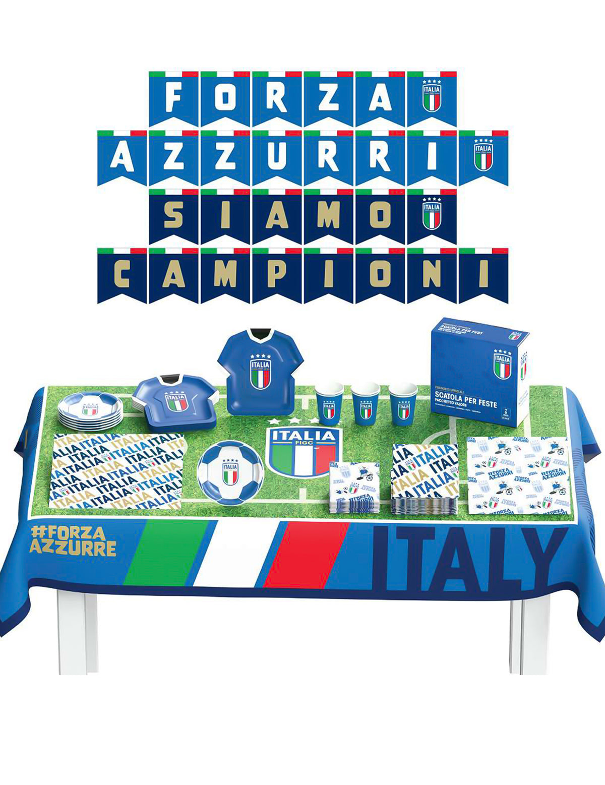Party-Set Italienische FuÃŸballnationalmannschaft 44-tlg.