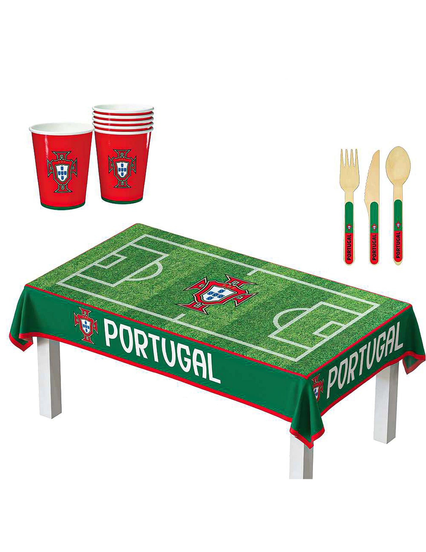 Portugal Fan-Paket zum Geburtstag - FuÃŸballverband 75-tlg.