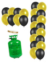 Heliumflaschen-Set mit 24 Ballons schwarz-gold
