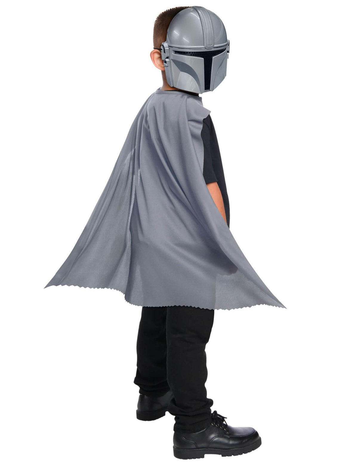 Kit Cape und Maske The Mandalorian für Kinder Farbe Grau