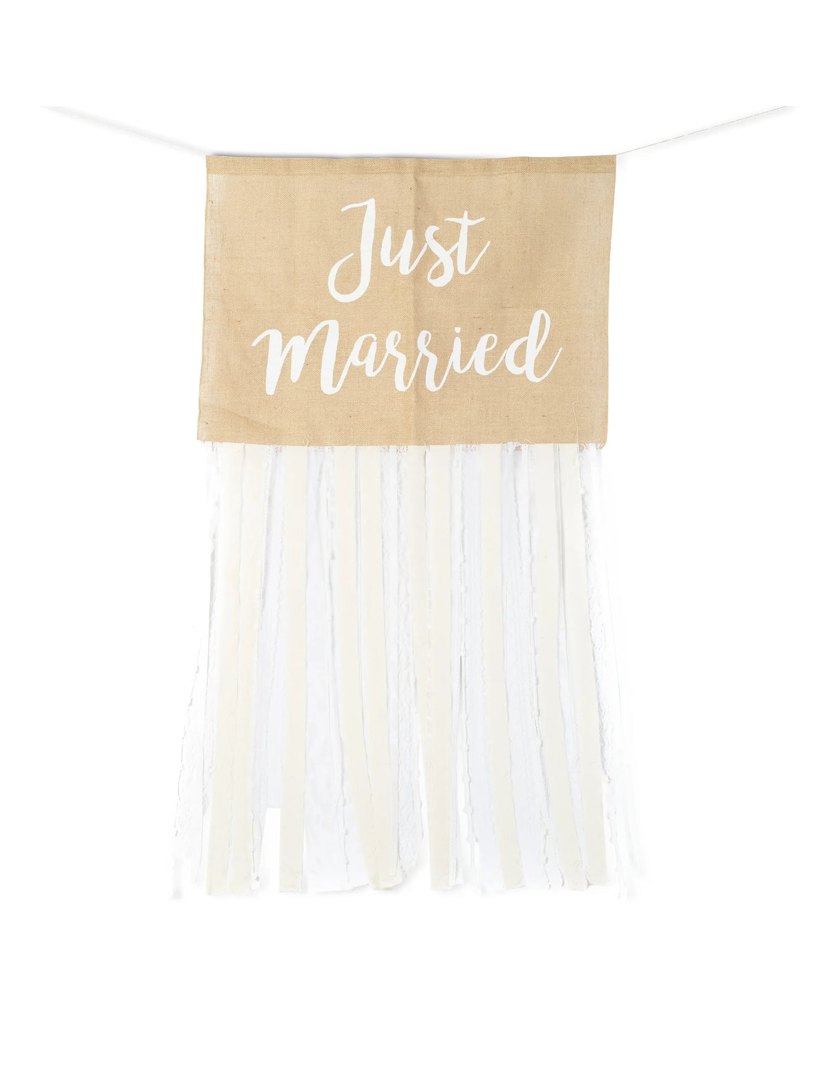 Kit Hochzeitsauto Jute und Spitze Landhausstil komplett Just Married