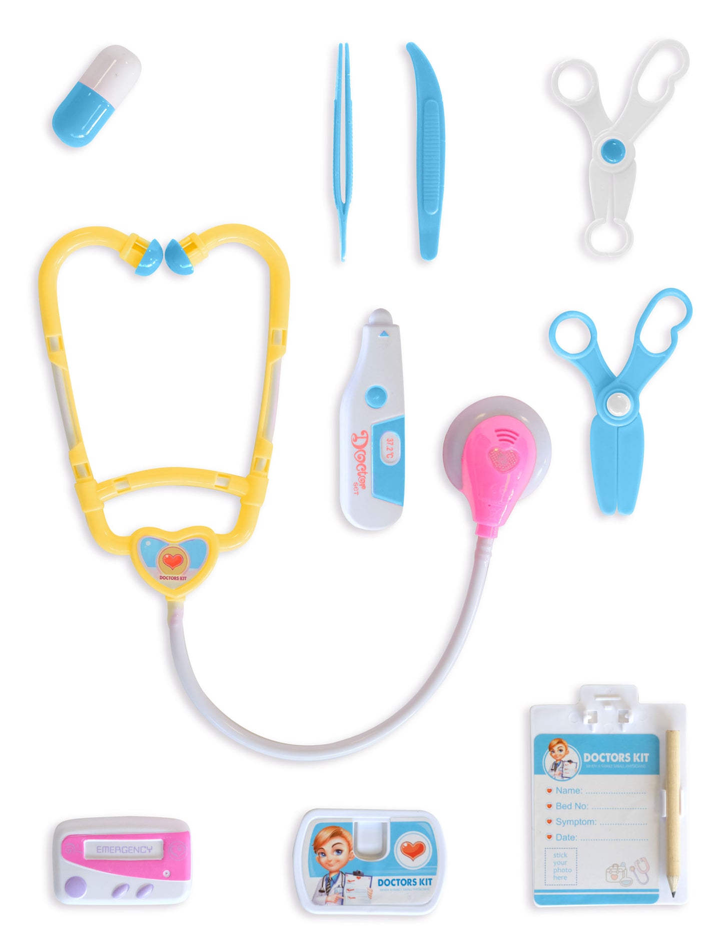 Kit de docteur pour enfant 10 pièces bleu