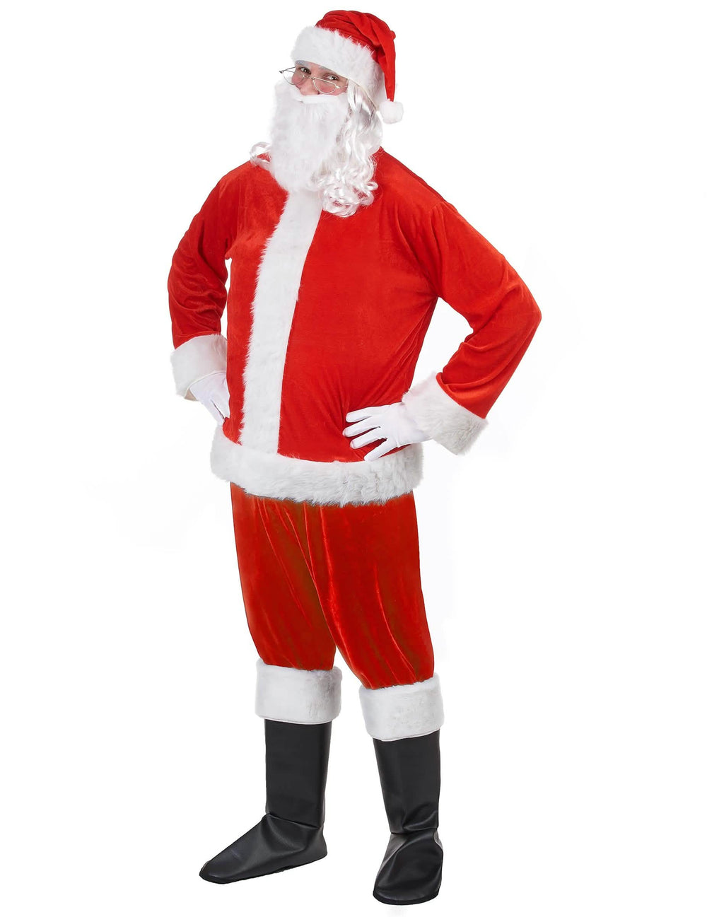 Vorderansicht des Weihnachtsmann-Kostümsets