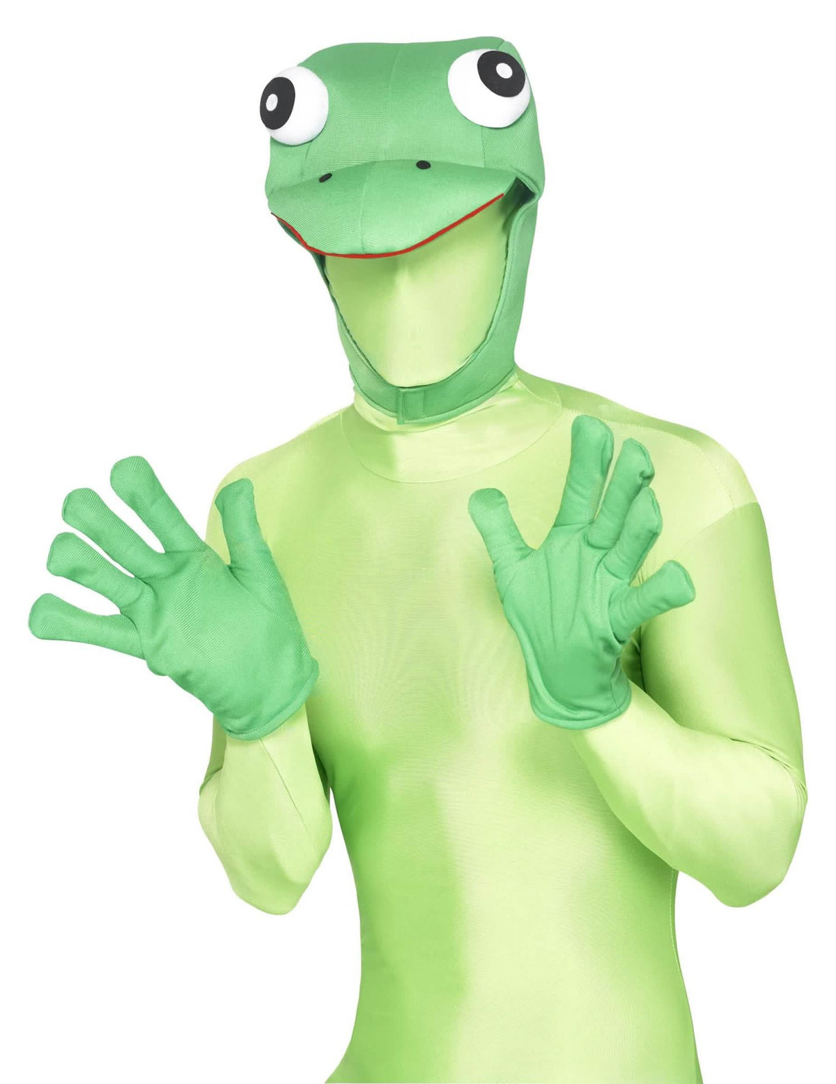 Frosch-Kit für Erwachsene Grün mit Sturmhaube und Handschuhe