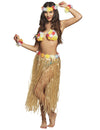 Kit Hawaï paradise pour adulte paille et fleurs multicolores