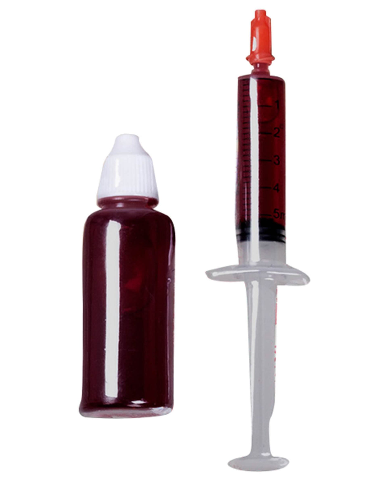Horror-Krankenschwester-Set für Erwachsene Rot mit Spritze und Fläschchen mit Kunstblut
