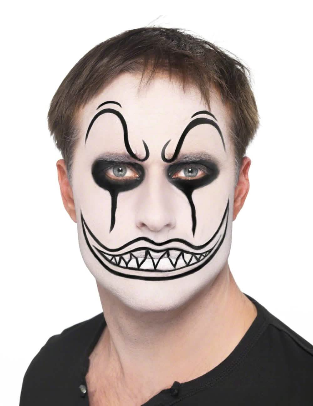 Beispiel für Black and White Clown-Schminke aus dem Clown-Schminkset für Erwachsene
