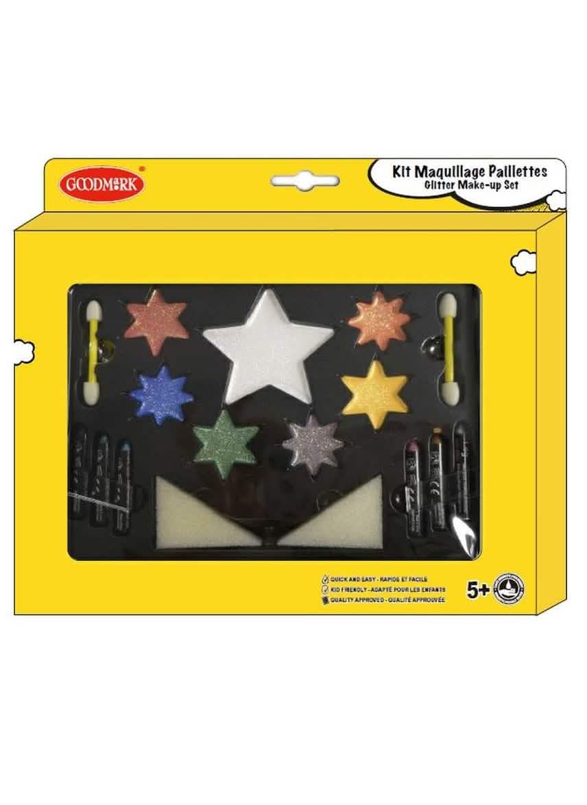 Kinderschminke-Set mit Sternenpailletten für Kinder, Bunt mit accessoires