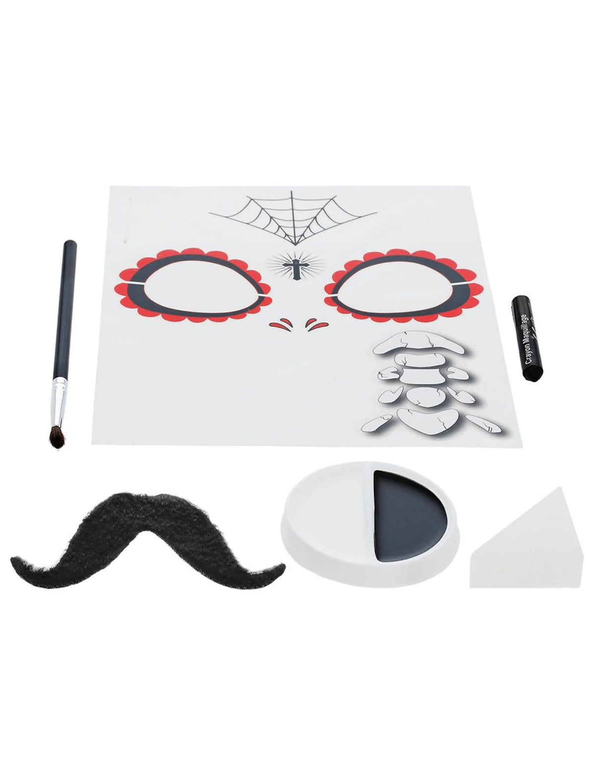 Zubehör enthalten des Skelett-Schminke-Kits Tag der Toten