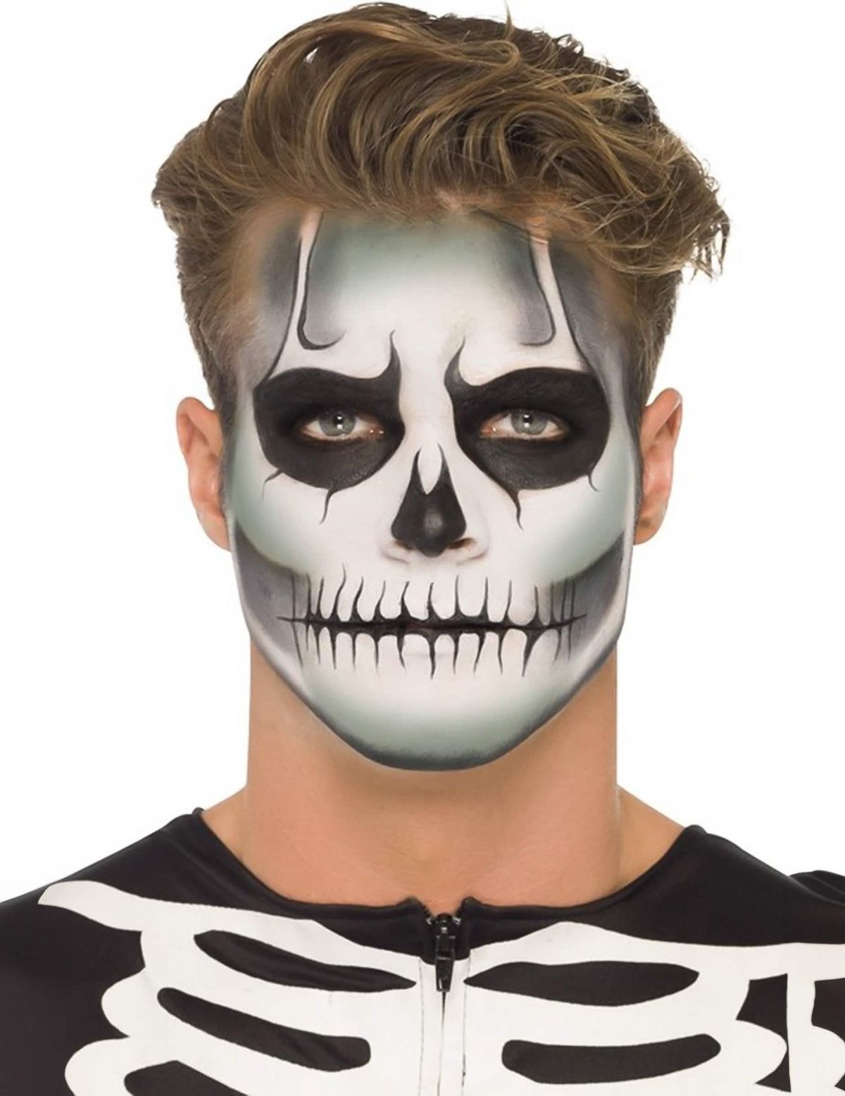 Skelett-Schminke-Set phosphoreszierend für Erwachsene Black and White Halloween