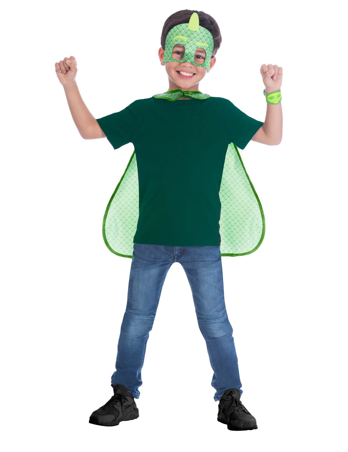 Kit Maske und Umhang Gluglu PJMasks für Kinder Grün