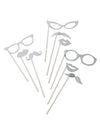 Kit photobooth argent pailleté pour fête 9 pièces