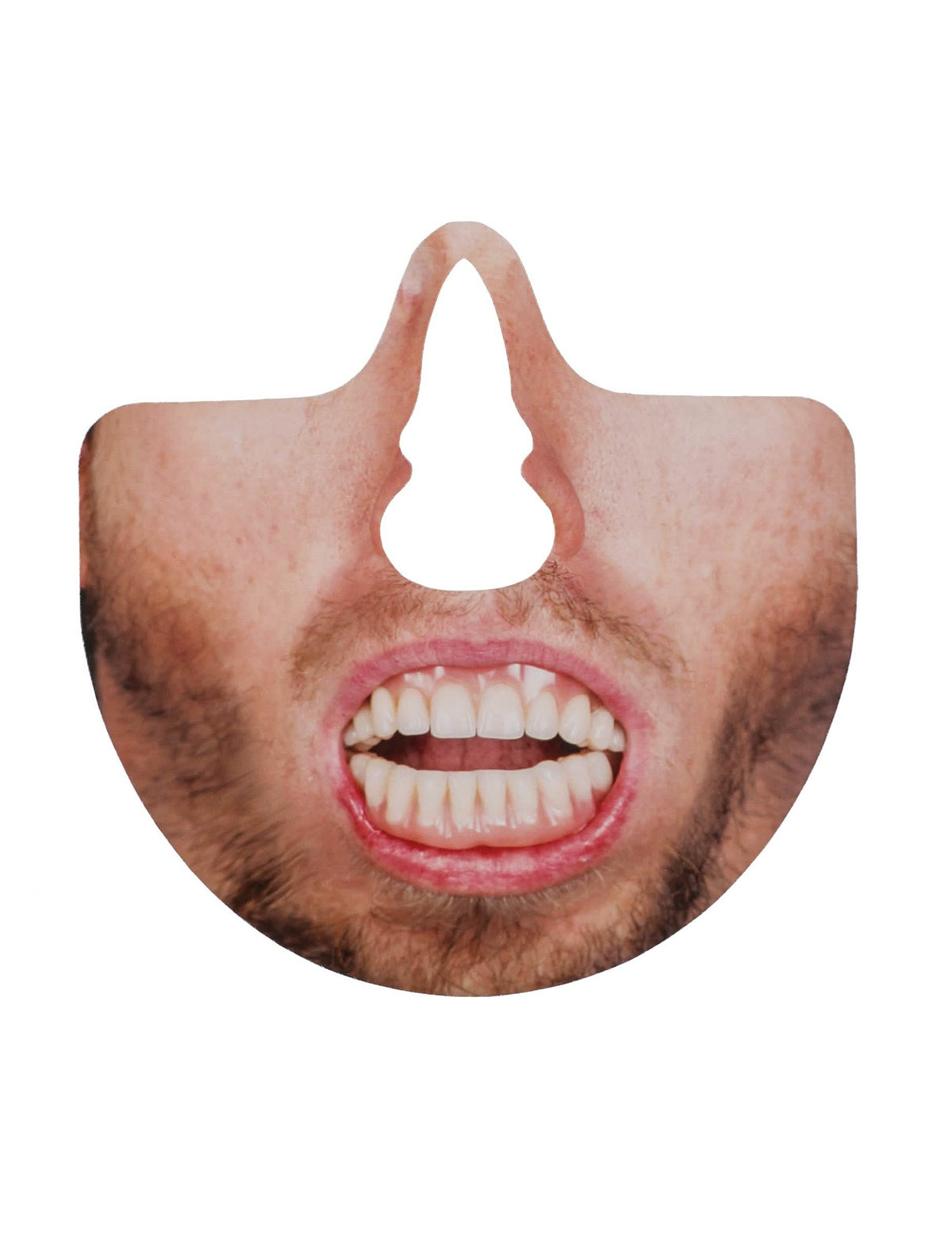 Bouche d'homme barbu montrant les dents du kit photobooth bouches humoristiques
