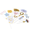 Kit photobooth fille ou garçon pour gender reveal rose bleu et or