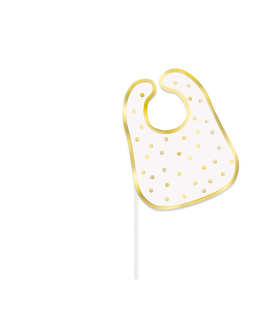 Accessoire bavoir blanc et doré du kit photobooth hello baby