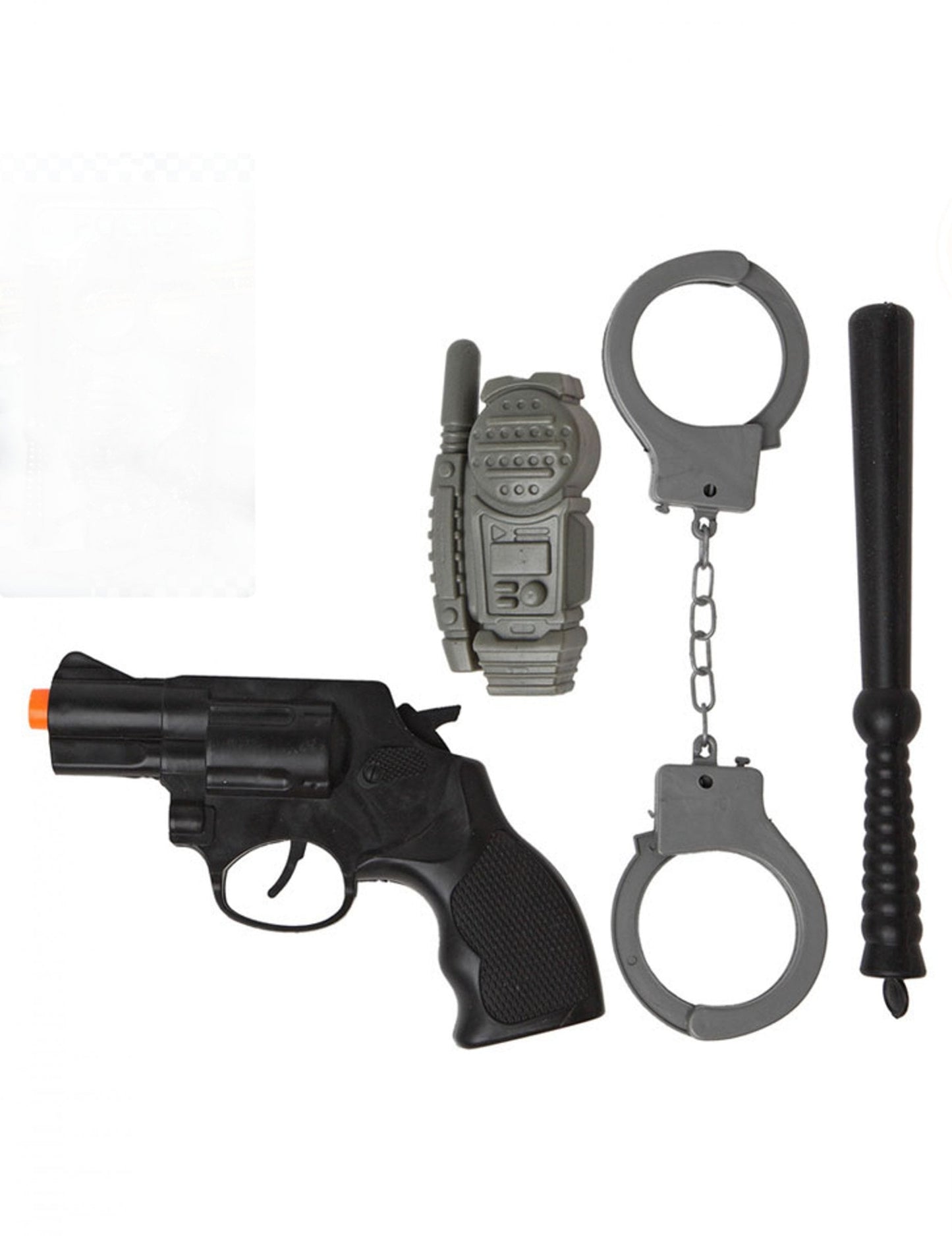 Kit d'accessoires de policier pour enfant noir et gris avec pistolet et menottes