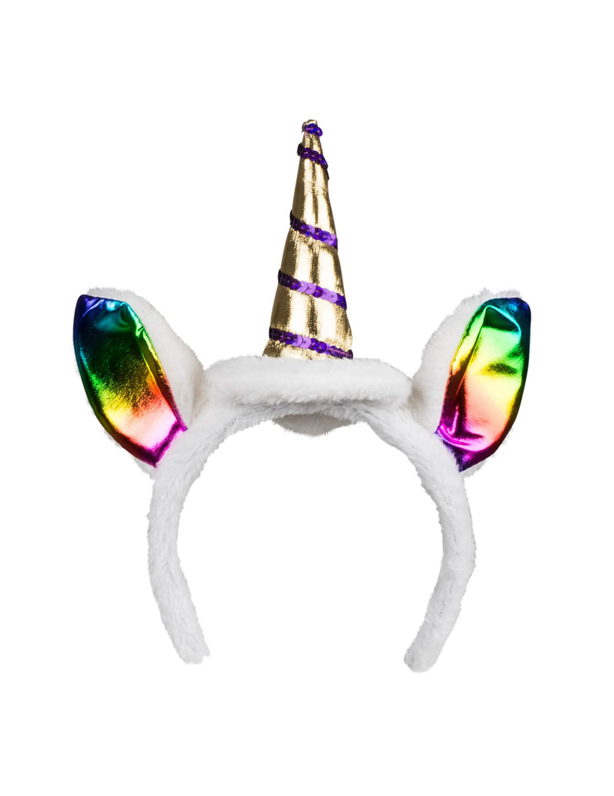 Nahaufnahme des Haarreifens des Haarreif- und Schwanz-Kits Einhorn für Erwachsene