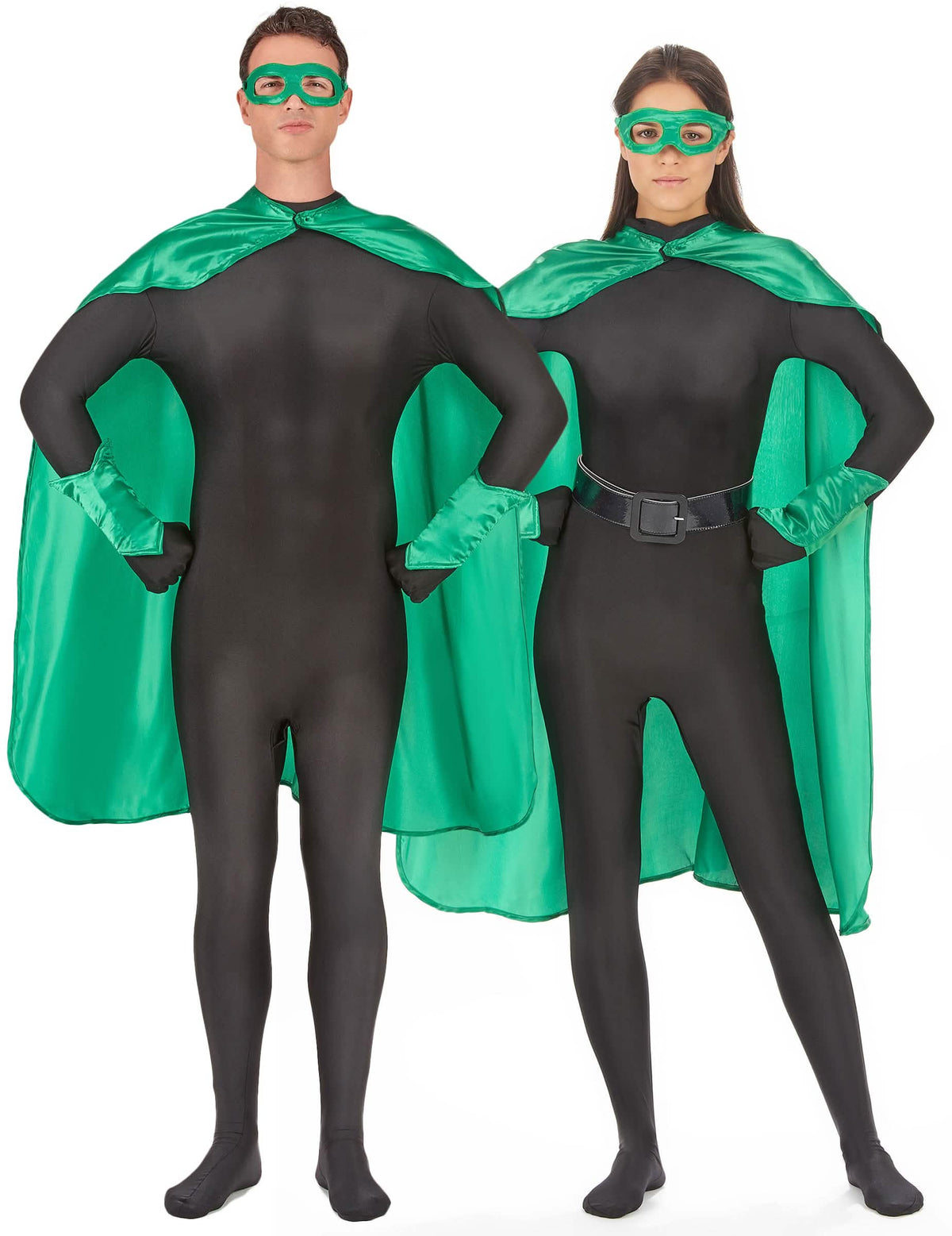 Superhelden-Set für Erwachsene Grün mit Cape und Maske