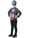 Kit top et masque Captain America pour enfant bleu et rouge avec étoile blanche
