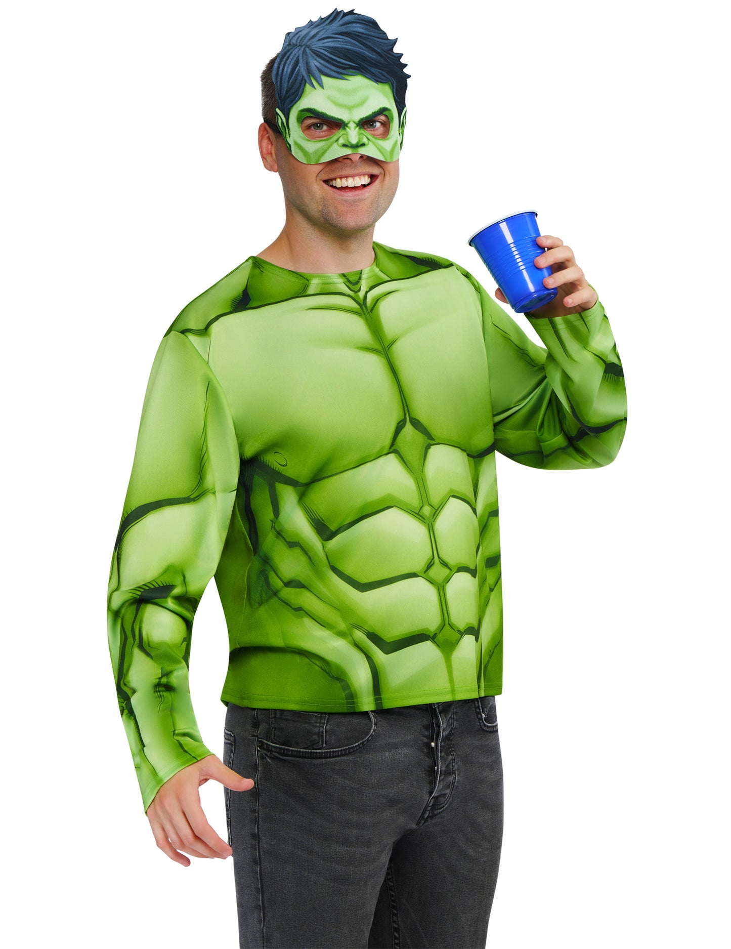 Hulk™-Top- und Maske für Erwachsene