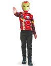 Kit top et masque Iron Man pour enfant rouge et jaune avec imprimé armure
