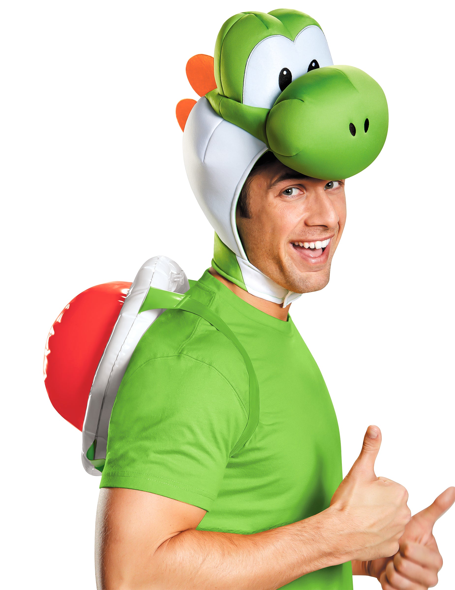 Kit Yoshi Nintendo® pour adulte vert avec coiffe et carapace rouge