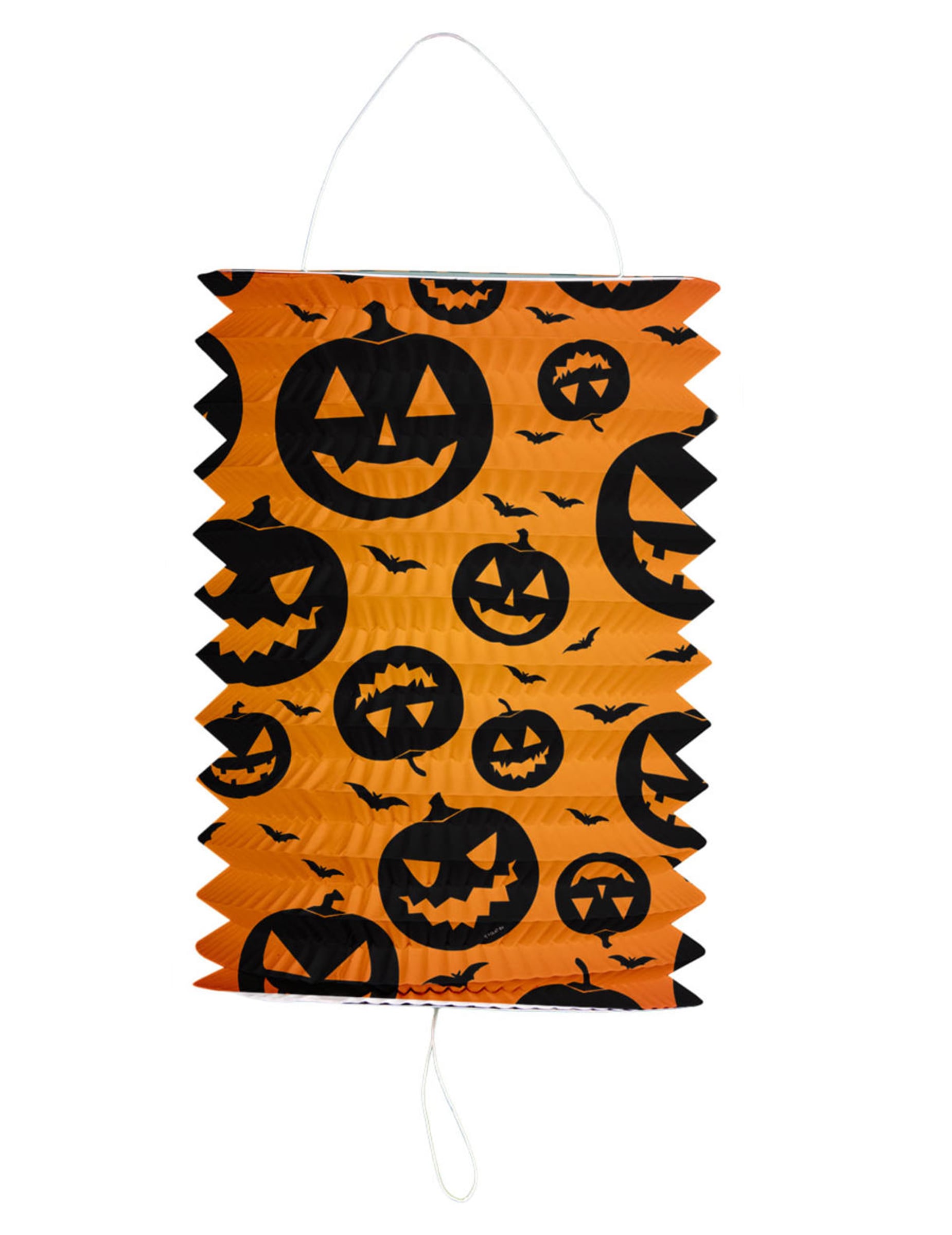 Lampion citrouille Halloween pour décoration orange avec motifs de chauves-souris