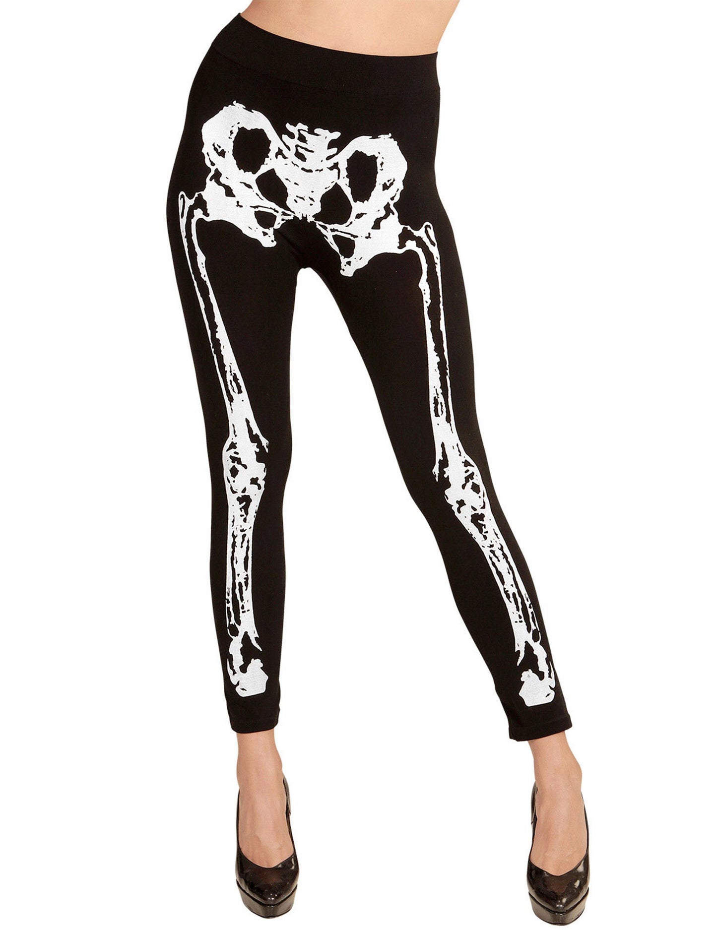 Frontansicht der Skelett-Leggings für Damen