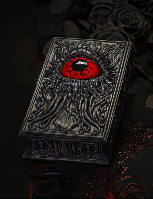 Halloween Deko-Buch mit rotem Auge 20 cm