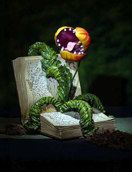 Halloween Deko-Buch mit fleischfressender Pflanze 29 x 25 x 29 cm