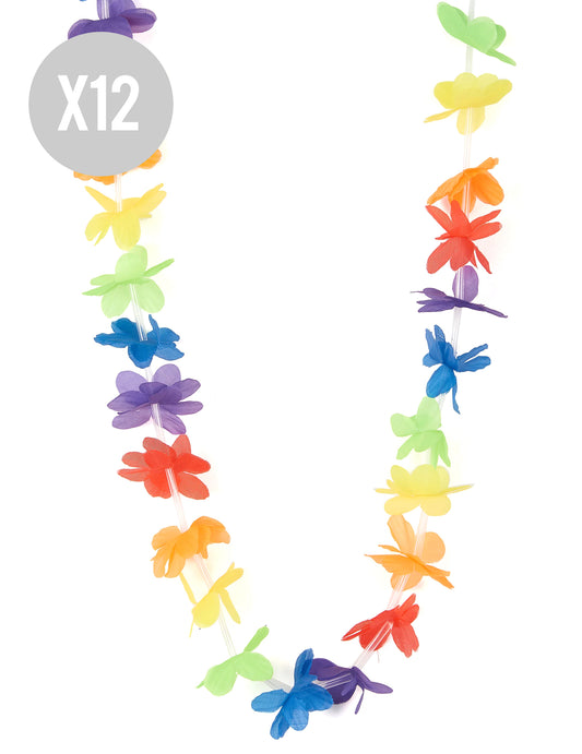 12er-Pack bunte Hawaii-Willkommensketten
