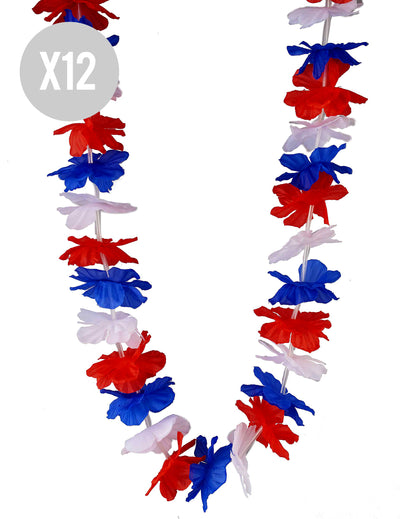 12er-Pack dreifarbige Frankreich-Fan-Blumenketten