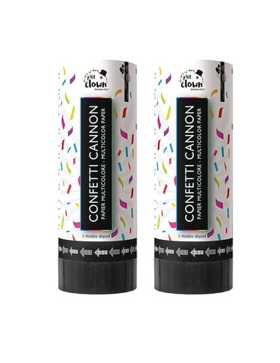 Lot de 2 canons à confettis multicolores en papier
