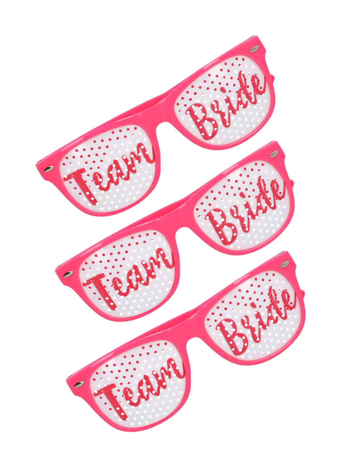 3 Team Bride Party-Brillen für Damen rosa